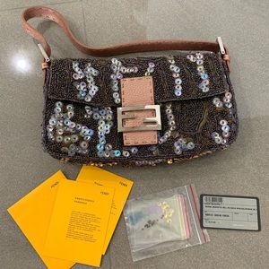 Fendi Borsa Embellished Baguette Bag